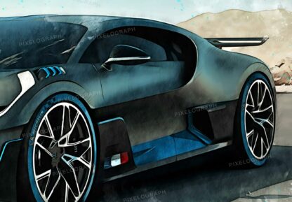 Bugatti Print, Divo - Bugatti Art, Bugatti Poster, Bugatti Sketch Art, Bugatti Print, Bugatti Watercolor, Divo, Bugatti Divo Print, Divo art - Image 3