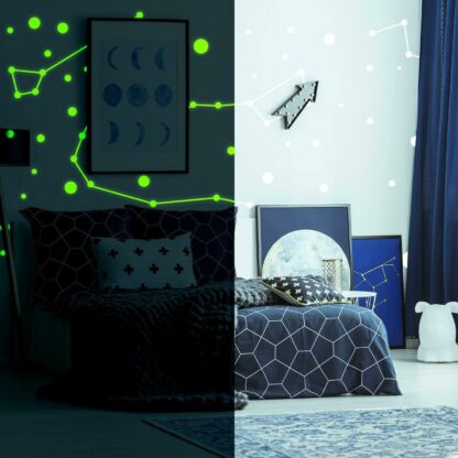 225x Glow In Dark Zodiac Star Wall Sticker - Nursery Ceiling Glowing Vinyl Luminous Decor Decal - Bedroom Fluorescent Luminescent Art - Image 9