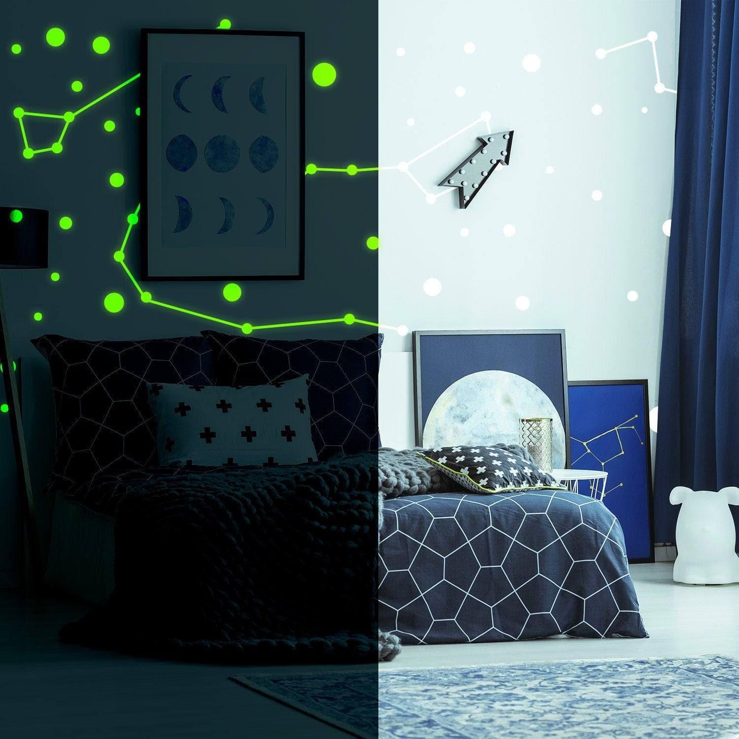 225x Glow In Dark Zodiac Star Wall Sticker - Nursery Ceiling Glowing Vinyl Luminous Decor Decal - Bedroom Fluorescent Luminescent Art - Image 9