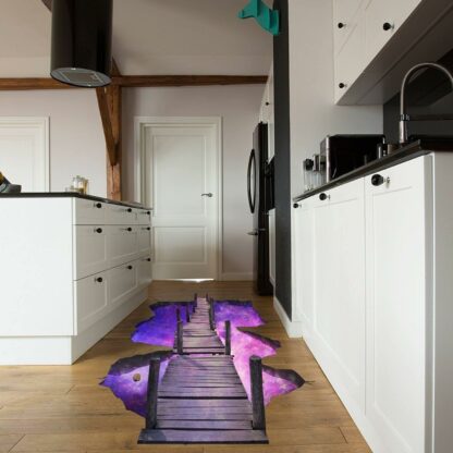 3d Space Bridge Floor Vinyl Decal - Bathroom Living Room Flooring Galaxy Decals Stick Peel Decor Stickers Decoration Kids Classroom Sticker - Image 10