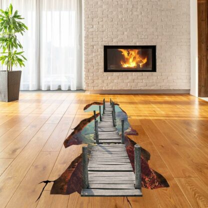 3d Space Bridge Floor Vinyl Decal - Bathroom Living Room Flooring Galaxy Decals Stick Peel Decor Stickers Decoration Kids Classroom Sticker - Image 10