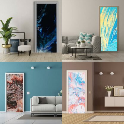 3d Door Cover Sticker - Abstract Wallpaper Front Door Mural Wall Decal - Removable Peel Stick Interior Covering Wrap Decor Vinyl For Doors - Image 2