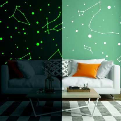 225x Glow In Dark Zodiac Star Wall Sticker - Nursery Ceiling Glowing Vinyl Luminous Decor Decal - Bedroom Fluorescent Luminescent Art - Image 5