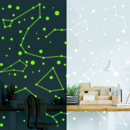 225x Glow In Dark Zodiac Star Wall Sticker - Nursery Ceiling Glowing Vinyl Luminous Decor Decal - Bedroom Fluorescent Luminescent Art
