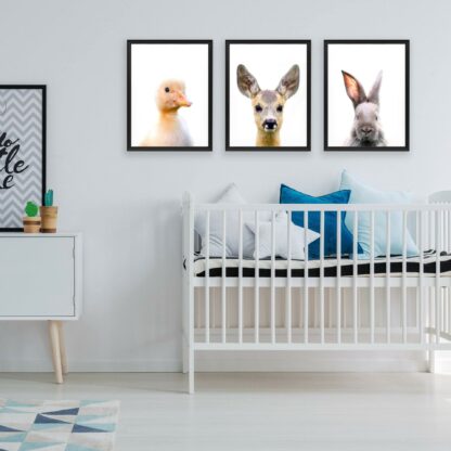 3x Baby Animals Posters Set - Nursery Kids Room Decor Cute Animal Wall Picture Poster Print - Boy Girl Decorations Art Pictures Prints - Image 10