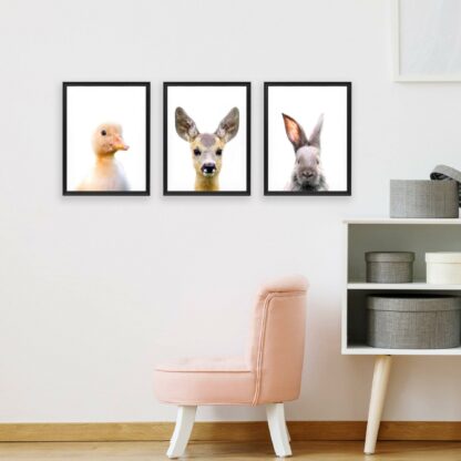 3x Baby Animals Posters Set - Nursery Kids Room Decor Cute Animal Wall Picture Poster Print - Boy Girl Decorations Art Pictures Prints - Image 9