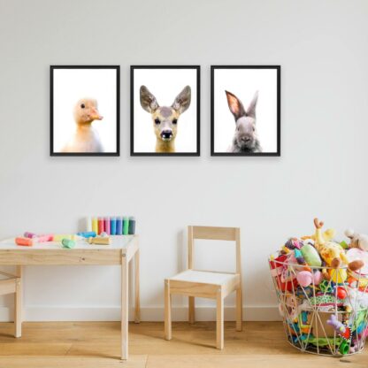 3x Baby Animals Posters Set - Nursery Kids Room Decor Cute Animal Wall Picture Poster Print - Boy Girl Decorations Art Pictures Prints - Image 8