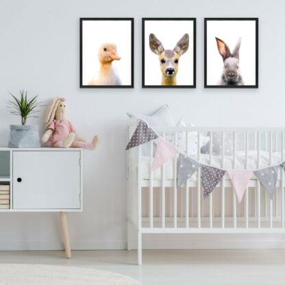 3x Baby Animals Posters Set - Nursery Kids Room Decor Cute Animal Wall Picture Poster Print - Boy Girl Decorations Art Pictures Prints - Image 6