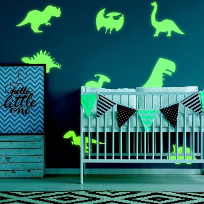 40x Glow In Dark Dinosaur Wall Room Decor Decal - Dinosaurs Art Boy Teen Kid Light Sticker Cool Boys Dino Glowing Vinyl Kids Decals Stickers