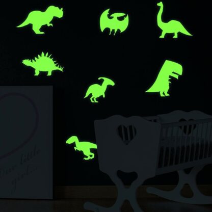 40x Glow In Dark Dinosaur Wall Room Decor Decal - Dinosaurs Art Boy Teen Kid Light Sticker Cool Boys Dino Glowing Vinyl Kids Decals Stickers - Image 2