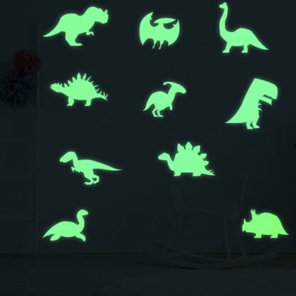 40x Glow In Dark Dinosaur Wall Room Decor Decal - Dinosaurs Art Boy Teen Kid Light Sticker Cool Boys Dino Glowing Vinyl Kids Decals Stickers - Image 5
